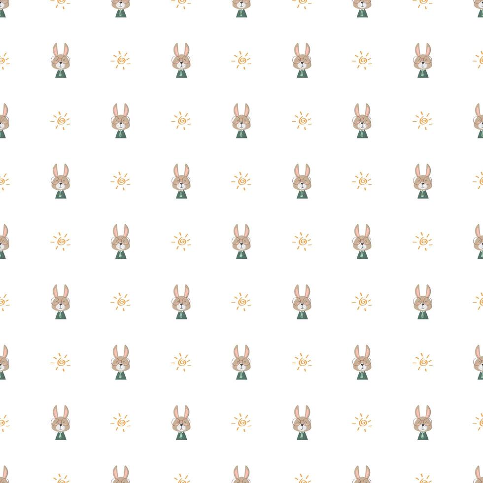 Seamless Pattern with Cute Bunny vector