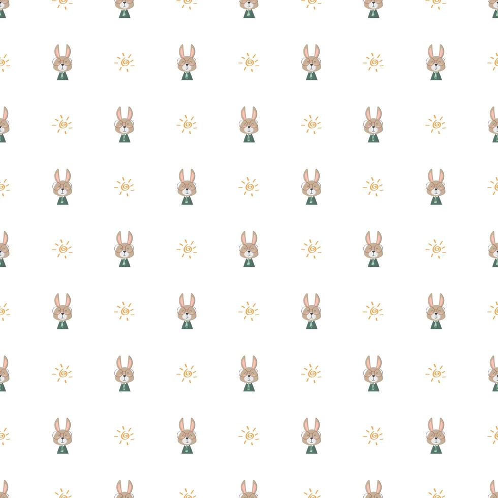Seamless Pattern with Cute Bunny vector