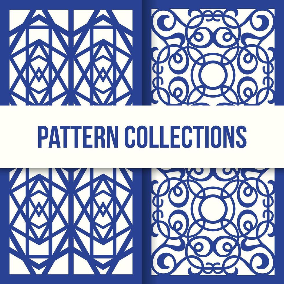 Blue Arabic Elaborate Patterns vector