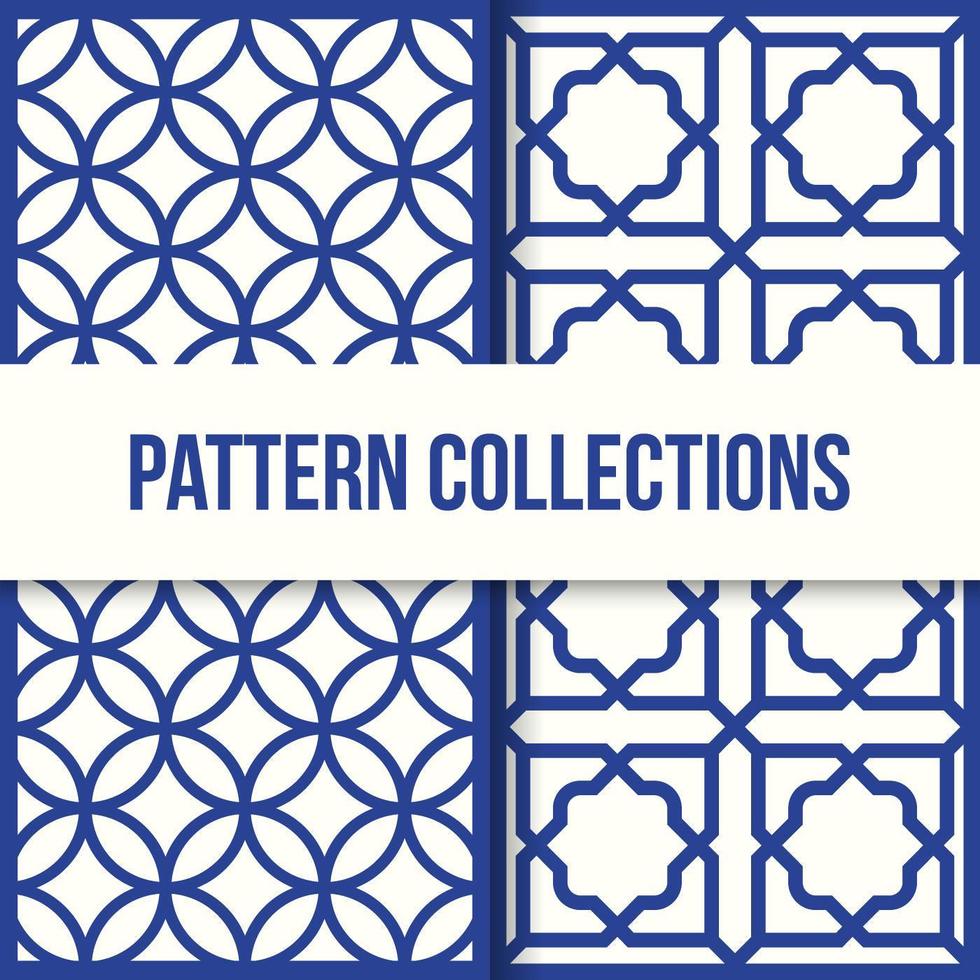 patrones geométricos tradicionales azules vector
