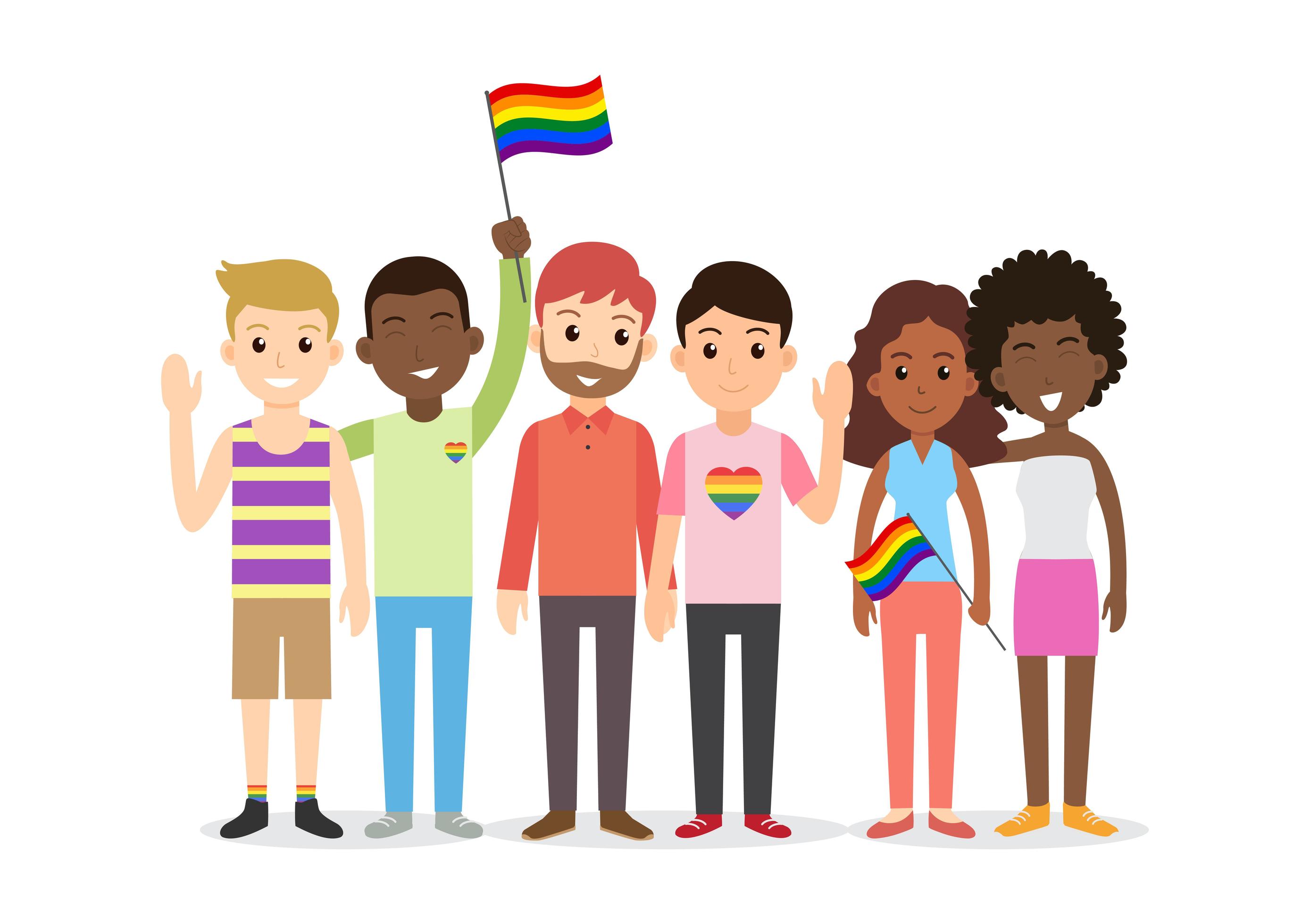 Grupo De Personas Lgbt En Estilo De Dibujos Animados 1073503 Vector En Vecteezy