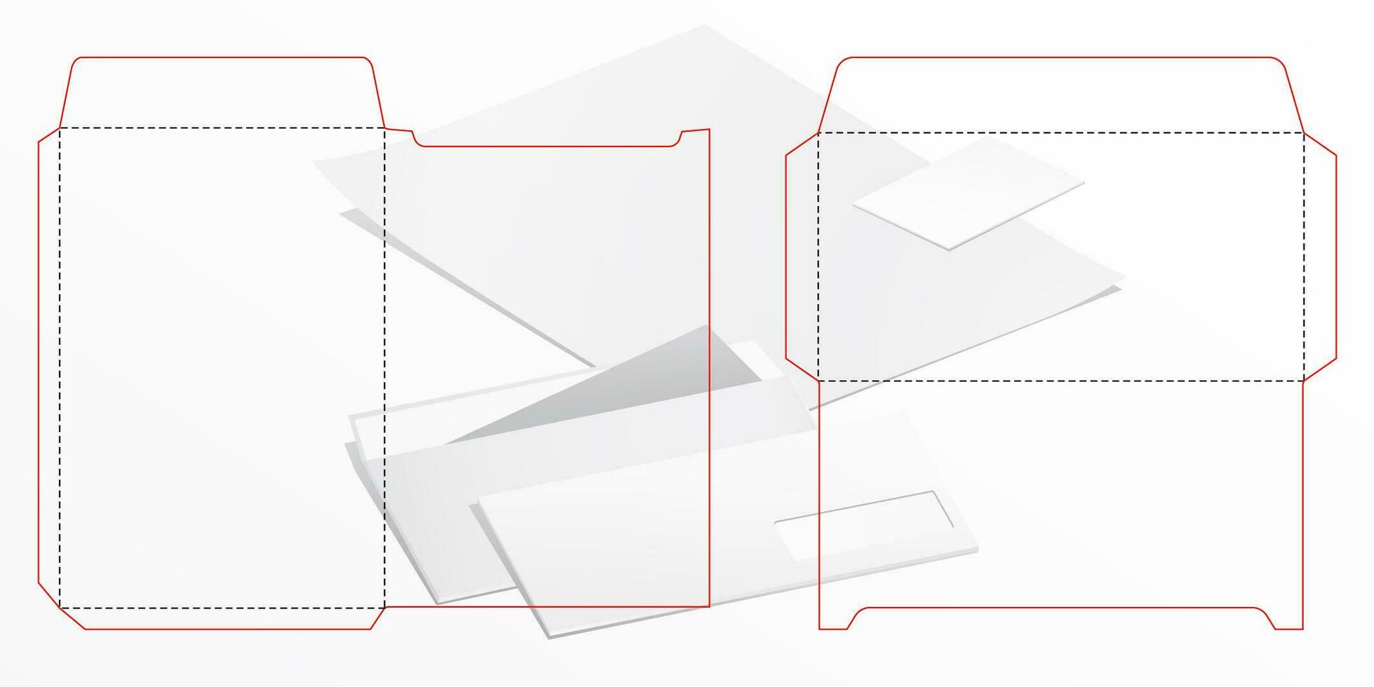 A4 and DL Envelope Dielines vector