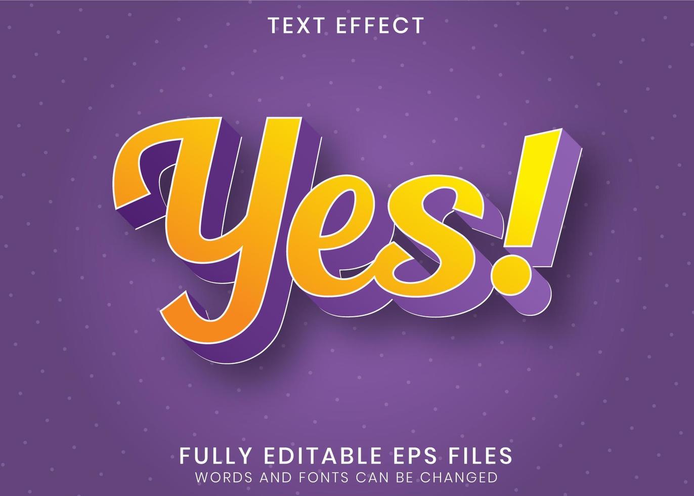 Modern Yes Purple Yellow Text Effect  vector