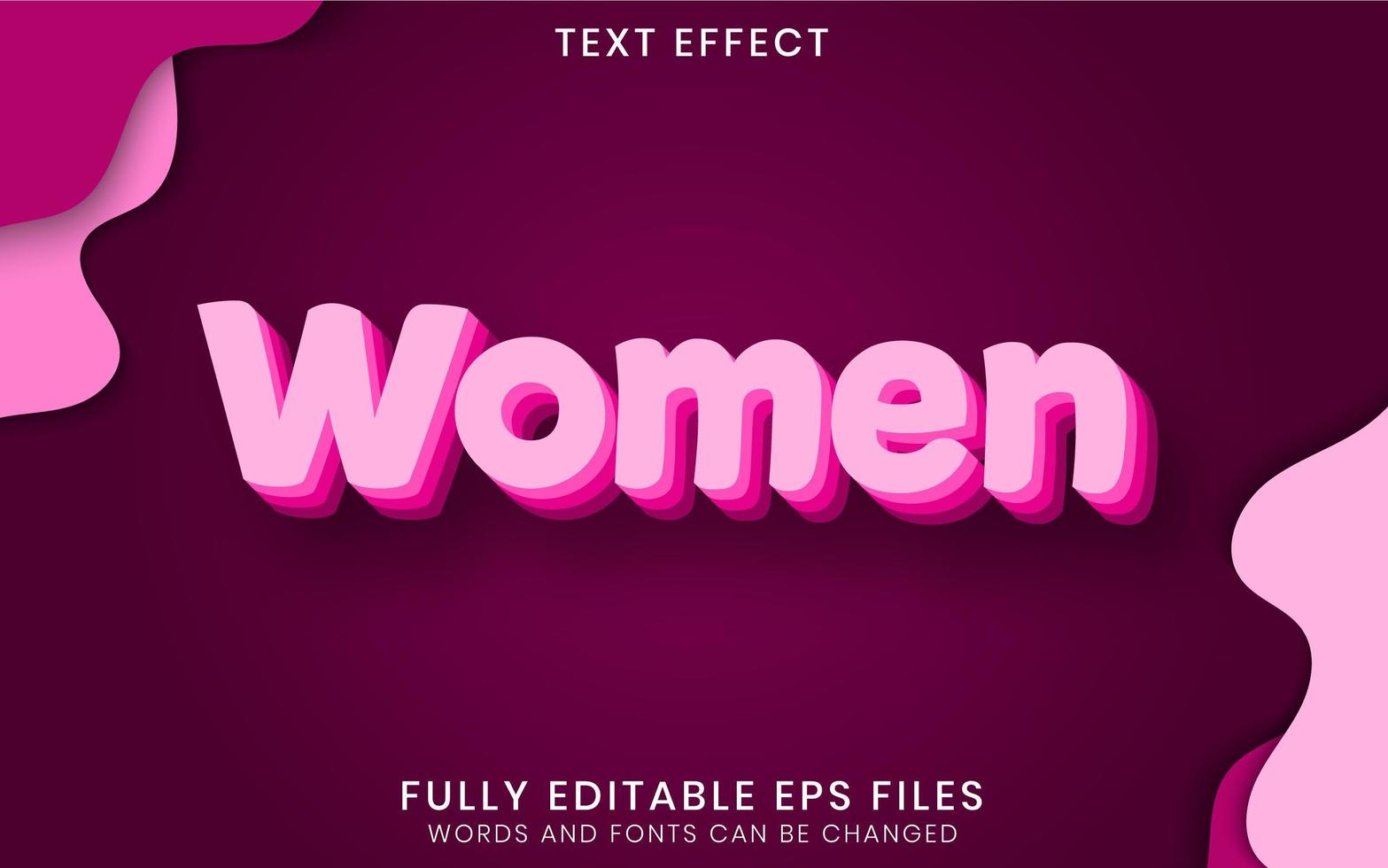 Pink Women Text Effect  vector