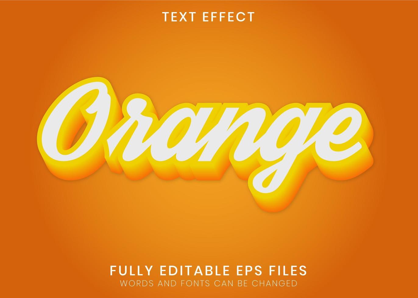 efecto de texto 3d naranja vector