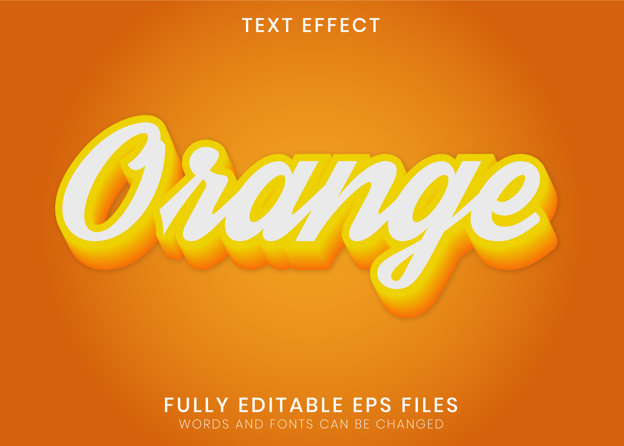 Orange 3D Text Effect 1073560 Vector Art at Vecteezy