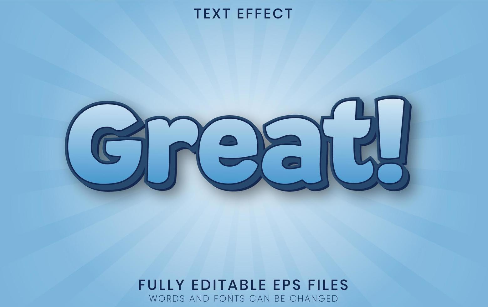 Great 3d Blue Text Effect vector