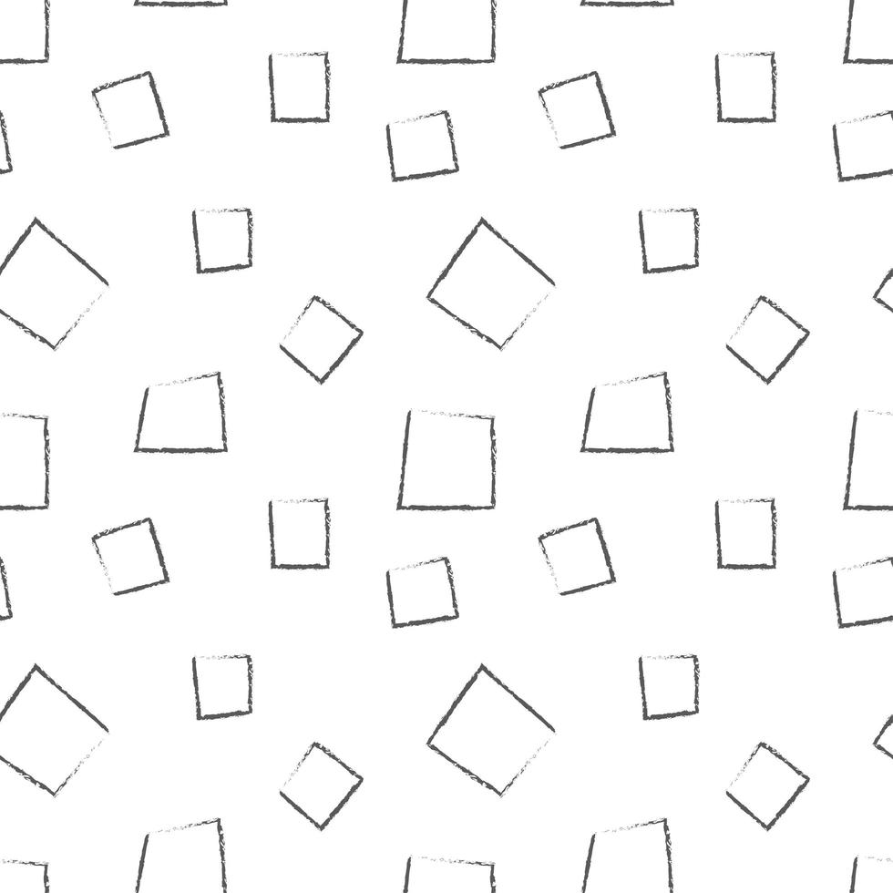 Hand Drawn Black Geometric Square Pattern  vector