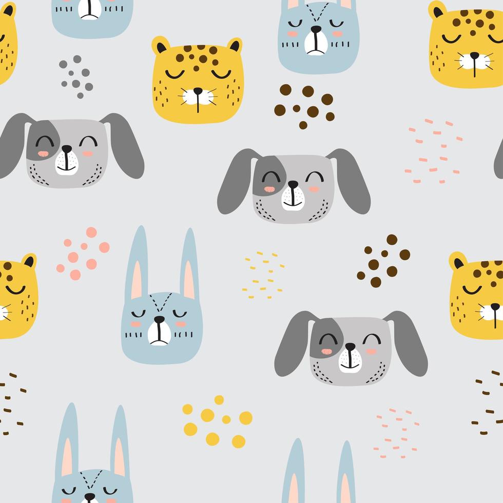 Seamless Pattern of Cute Animals  vector