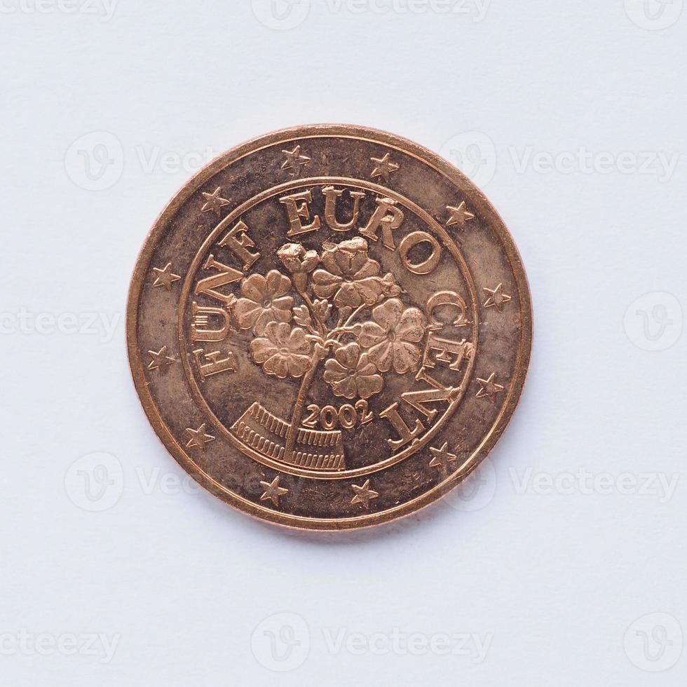 Moneda austríaca de 5 centavos foto