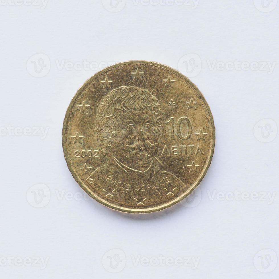 moneda griega de 10 centavos foto