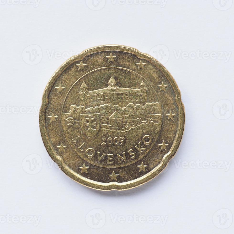 moneda eslovaca de 20 centavos foto
