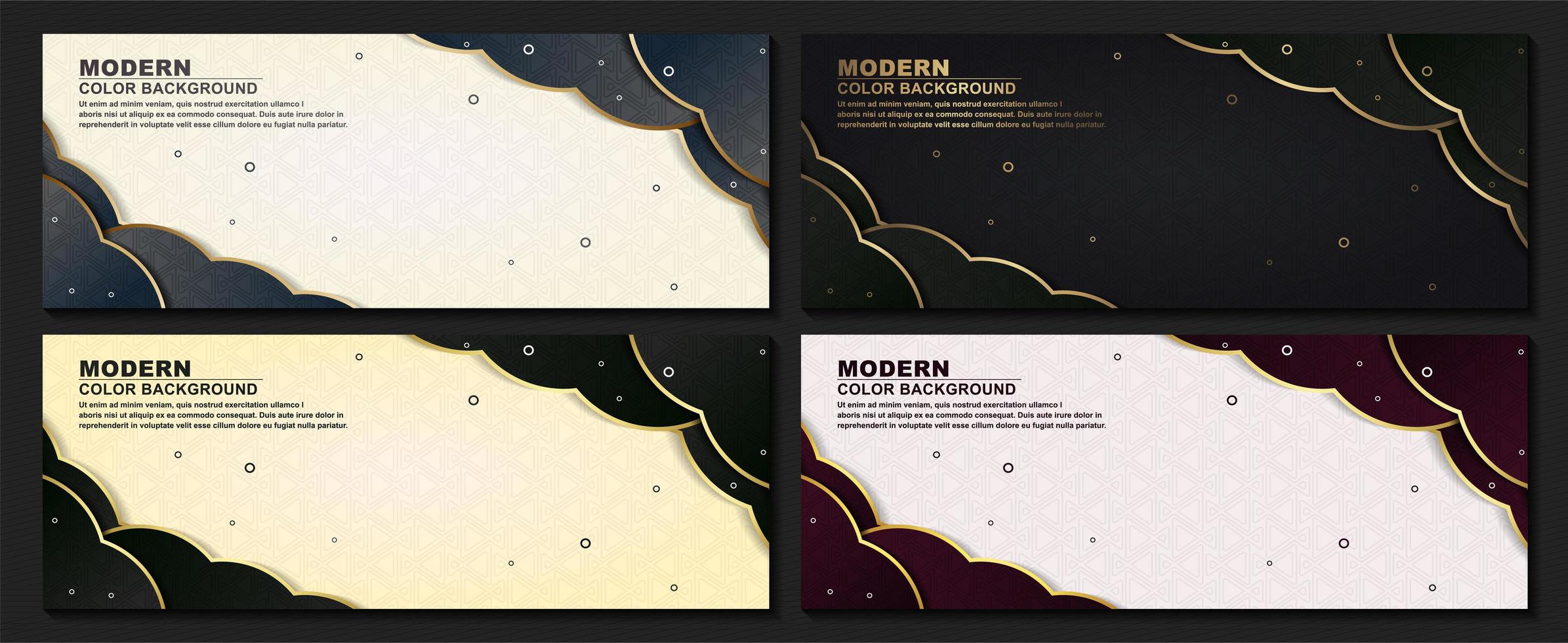 Modern Layered Cloud Shape Banner Set vector