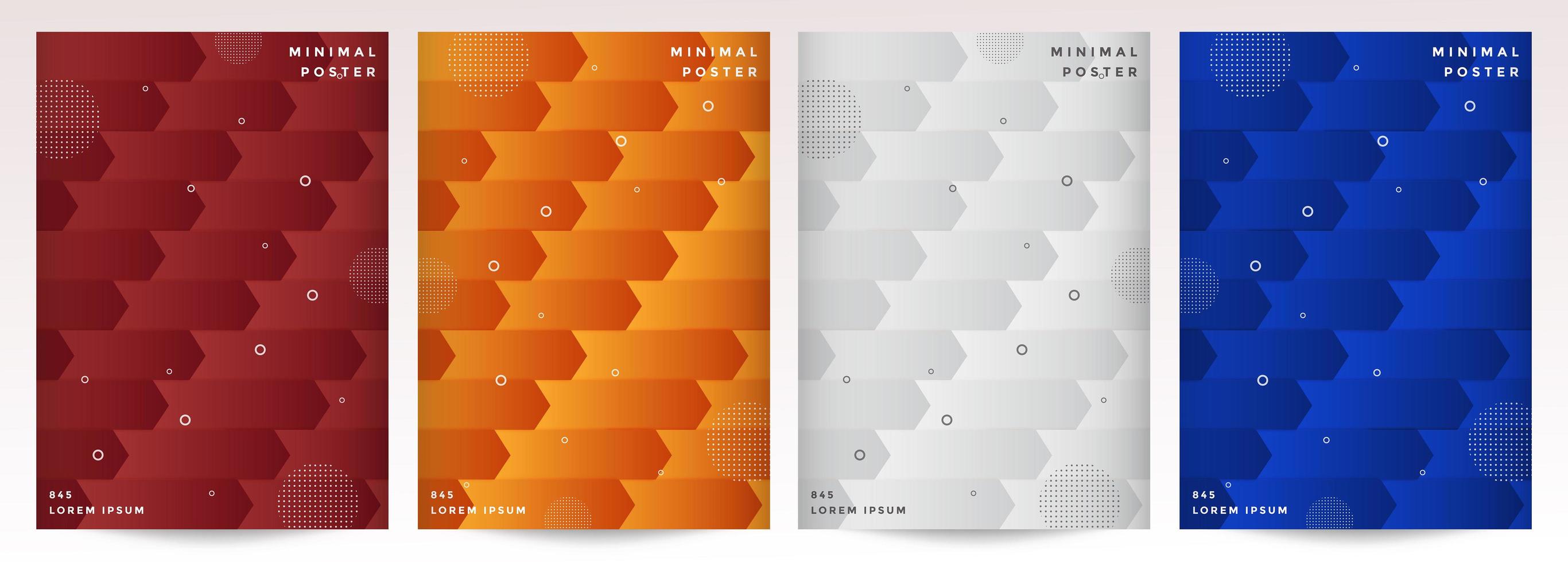 Cover set with abstract geometric arrow pattern vector