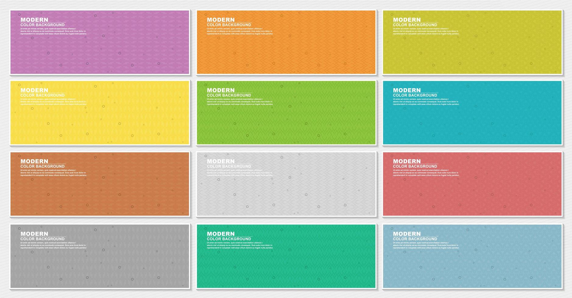 Colorful banner set with multiple pattern styles vector