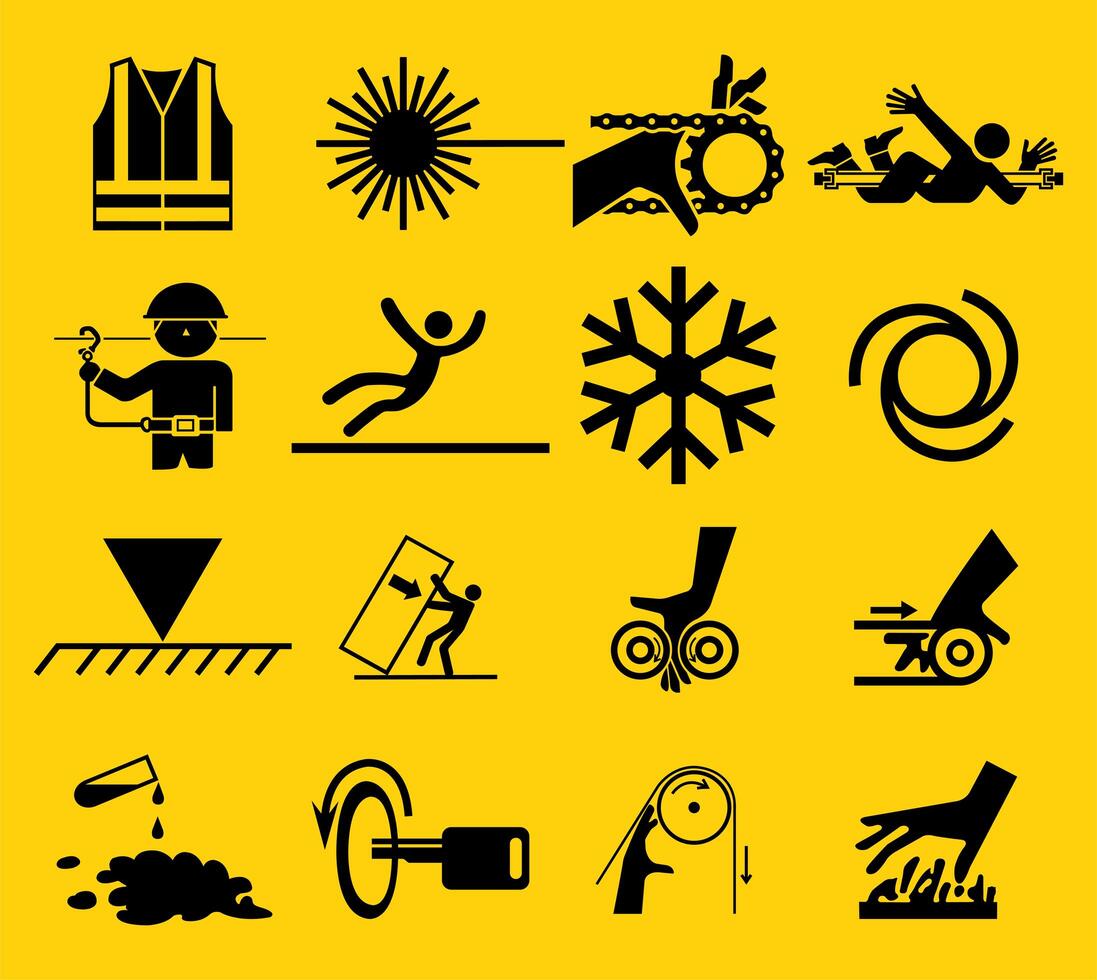 Warning Sign Icon Set vector