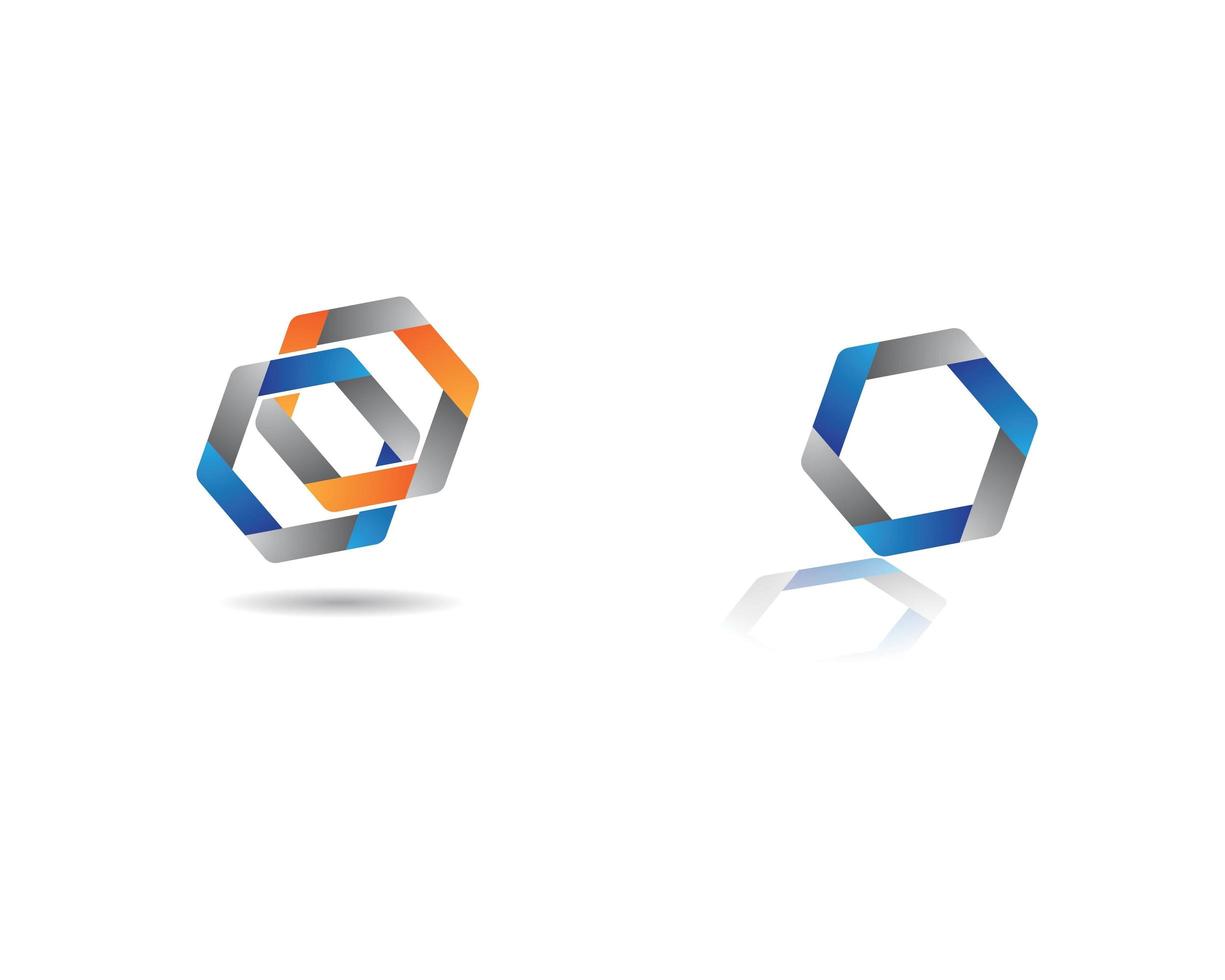 Abstract hexagon logo elements vector