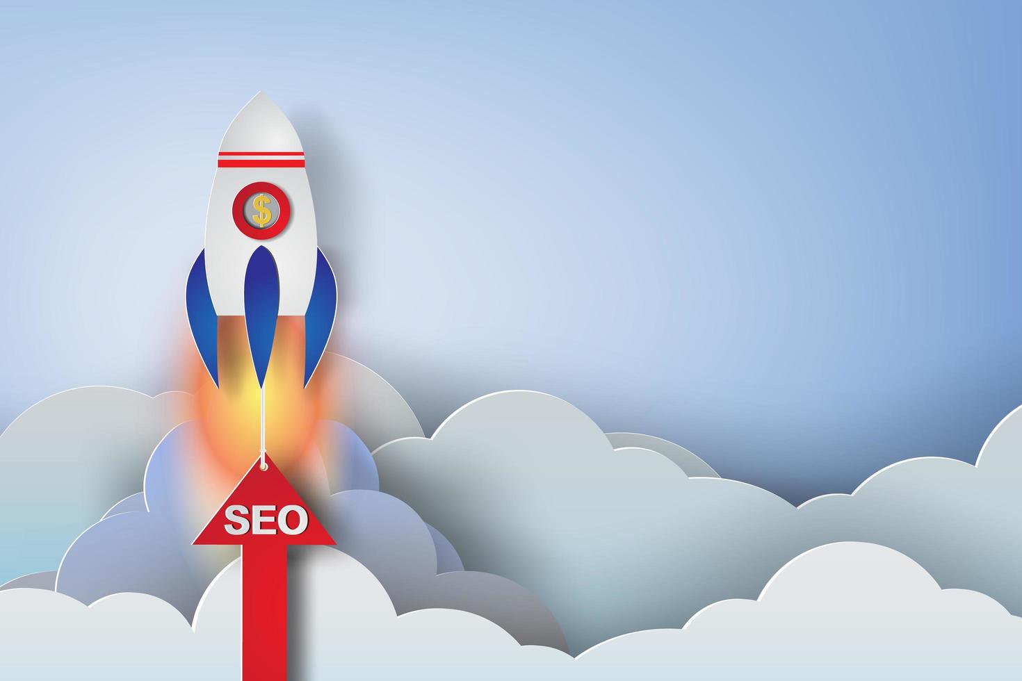 Rocket Start Up SEO Design  vector