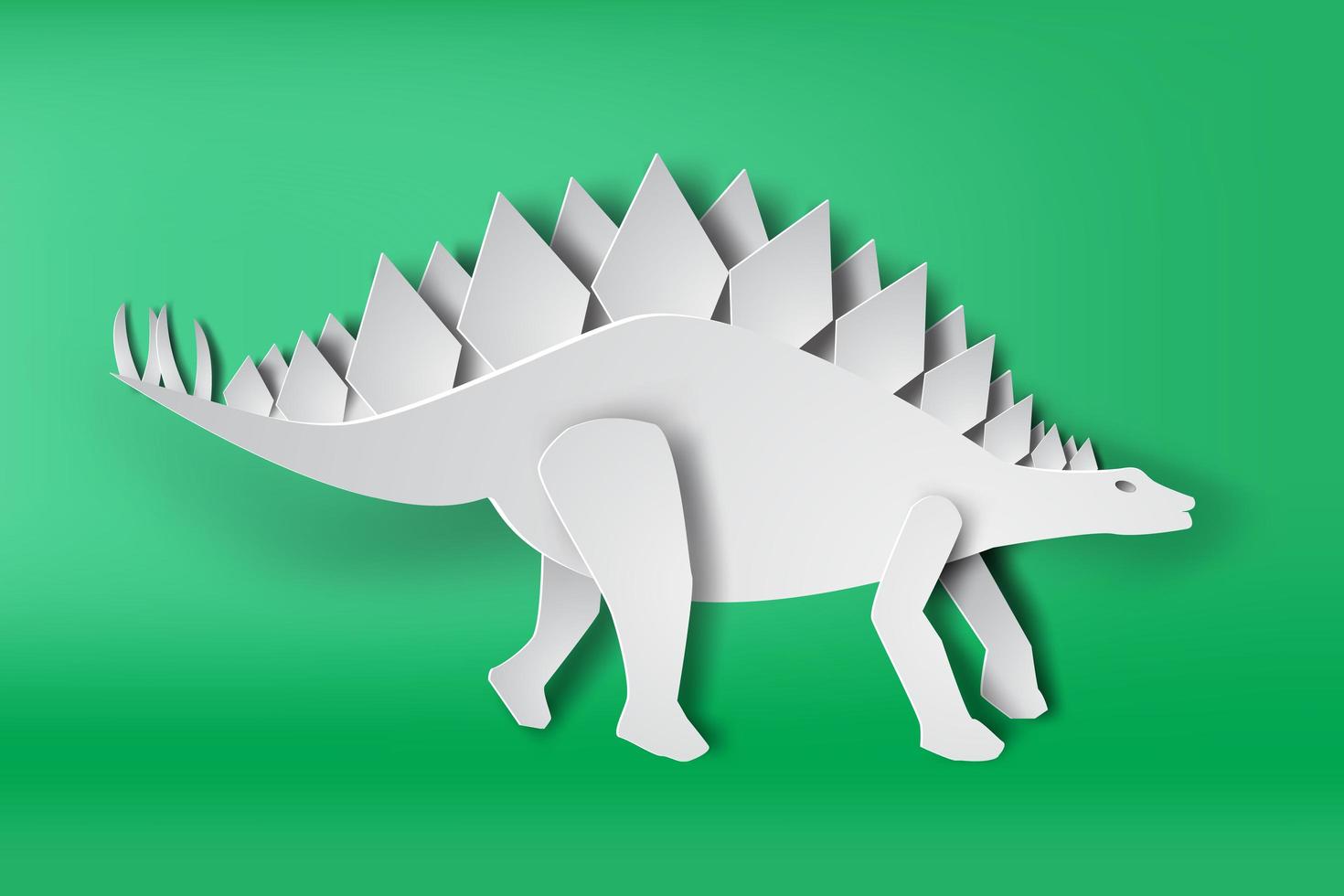 Paper Art Stegosaurus Dinosaur  vector