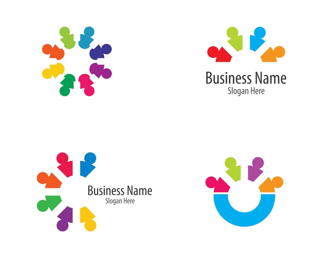 Community circular logo set vector