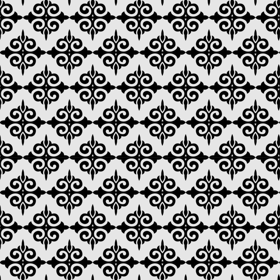 Black and white fleur de lis ornament spade geometric background wallpaper vector