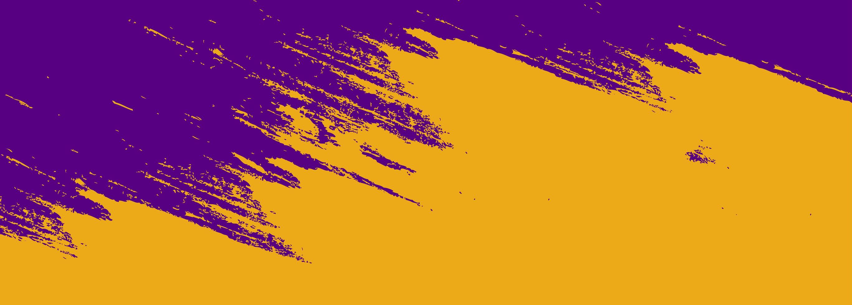 Banner de acuarela pincel abstracto naranja amarillo y morado vector