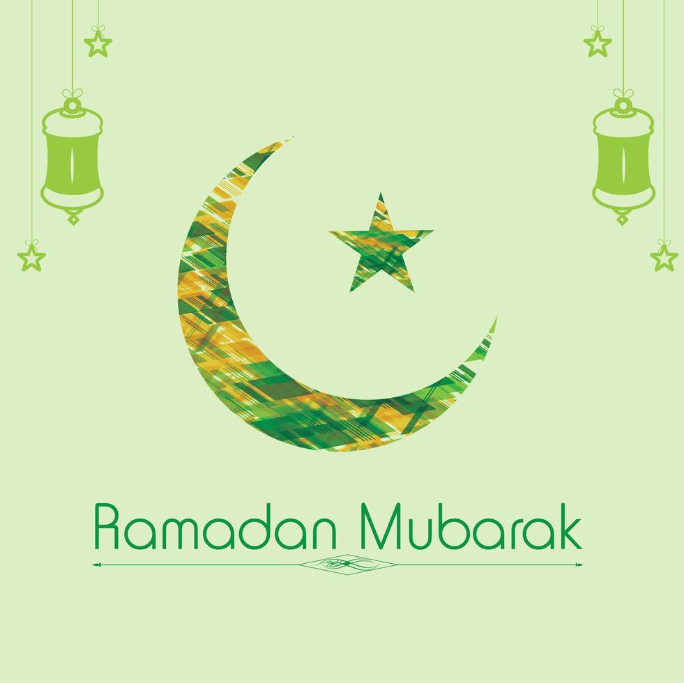 Ramadan Mubarak greeting card design vector