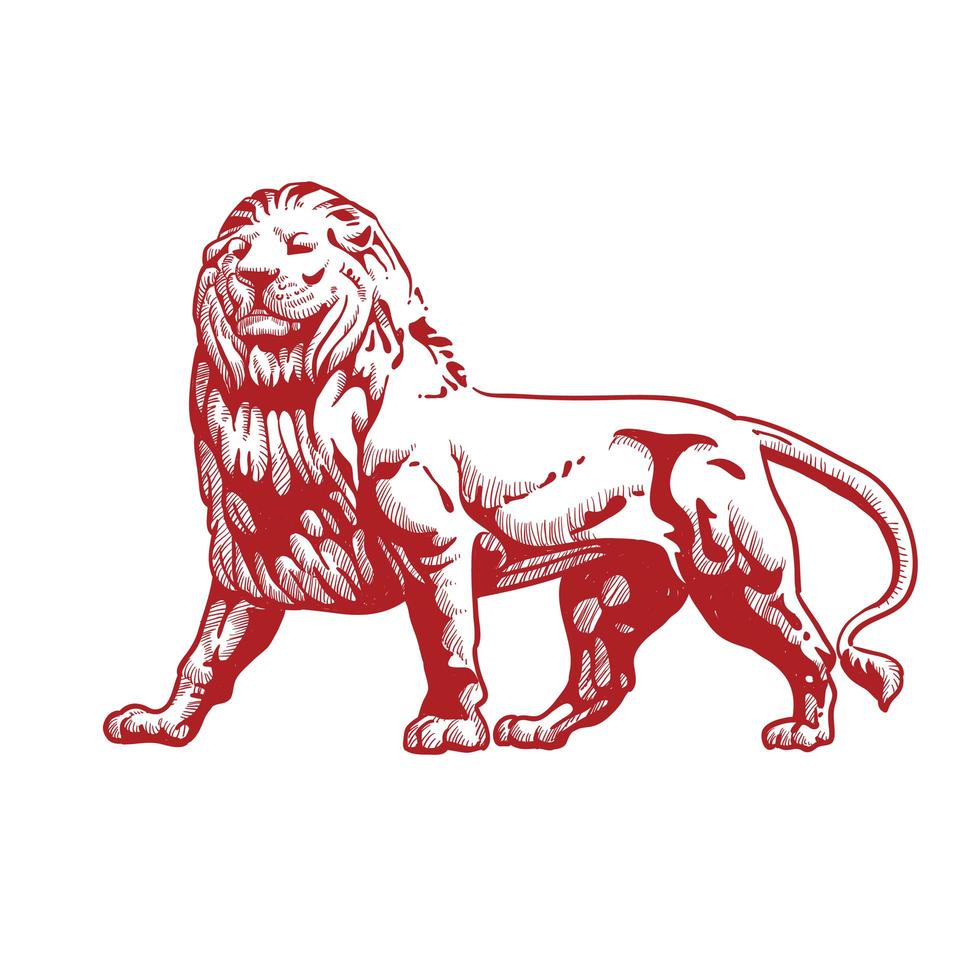 Line Art Lion Design vector