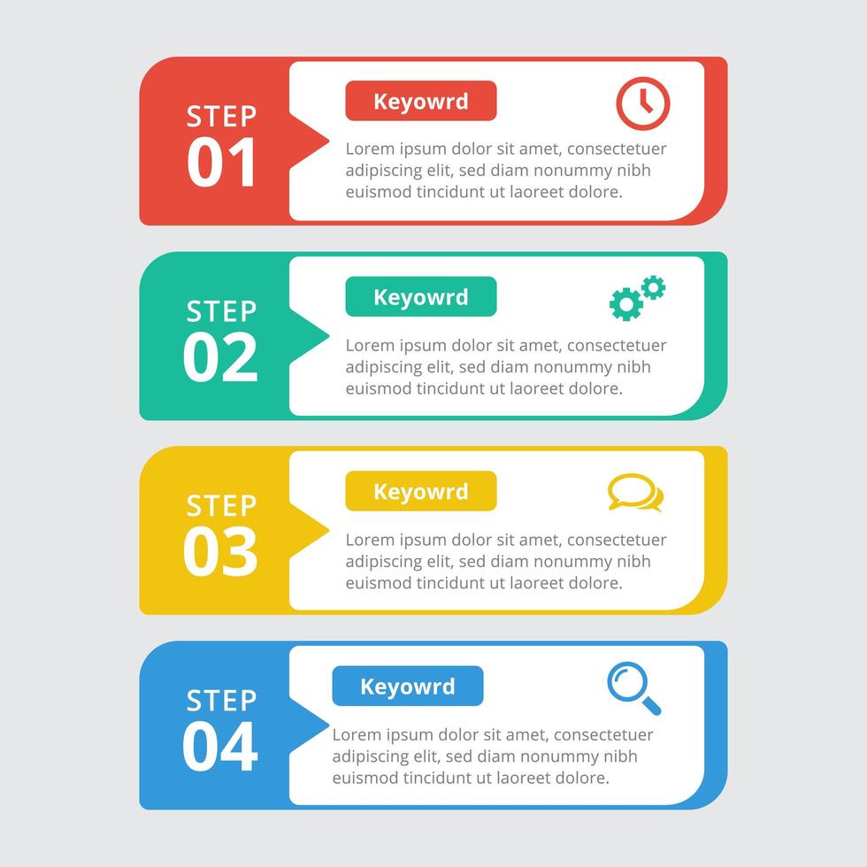 Modern Colorful 4 Step Infographic Template vector