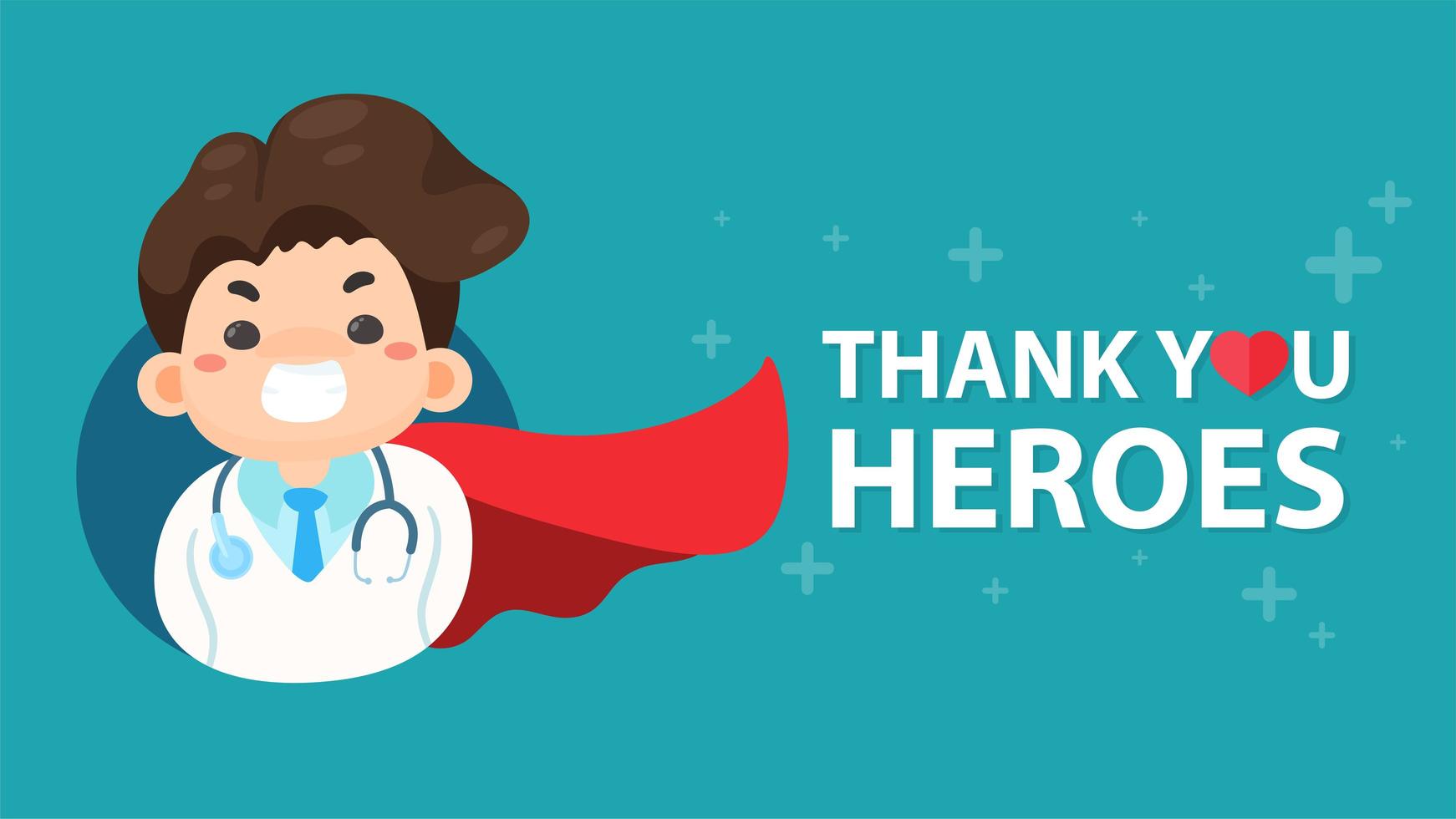 Doctor Smiling with Red Superhero Cape vector