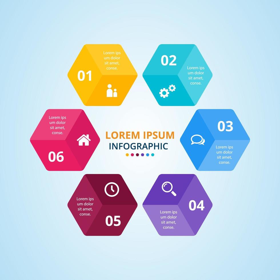 Modern Hexagonal  Colorful Infographic Design vector