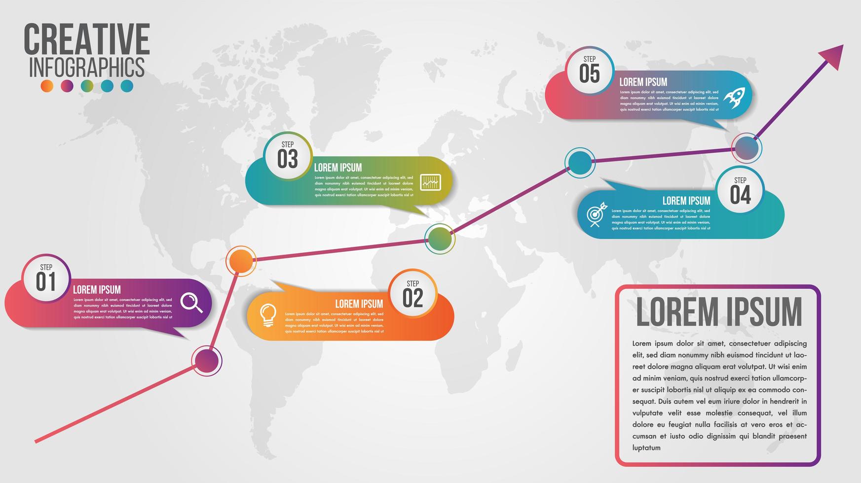 diseño de línea de tiempo global de infografía empresarial vector