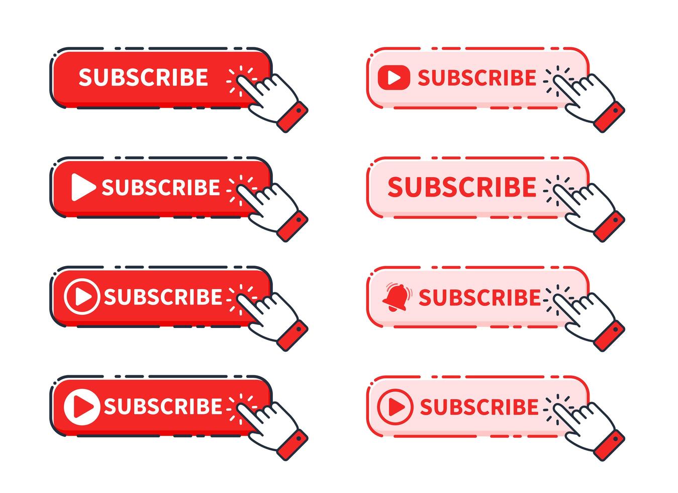 A Hand Cursor Clicking on ''Subscribe'' Button vector