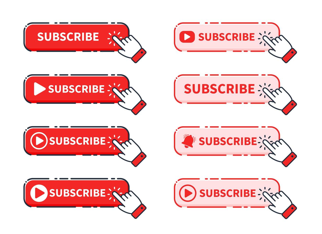 A Hand Cursor Clicking on ''Subscribe'' Button vector