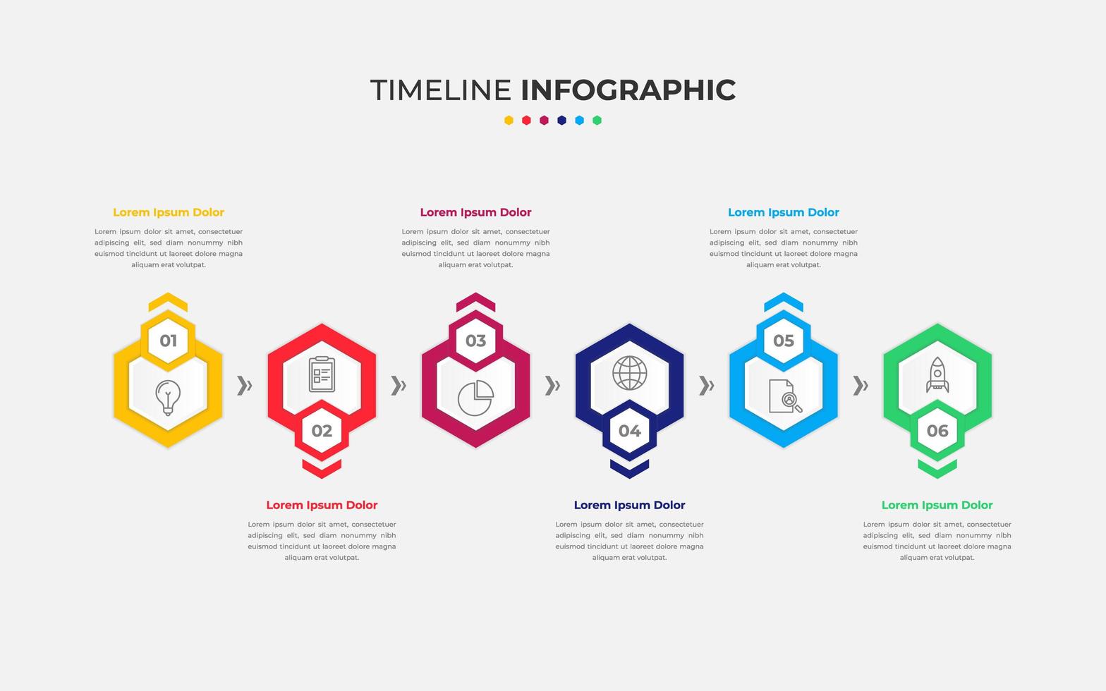 línea de tiempo colorido diseño infográfico vector