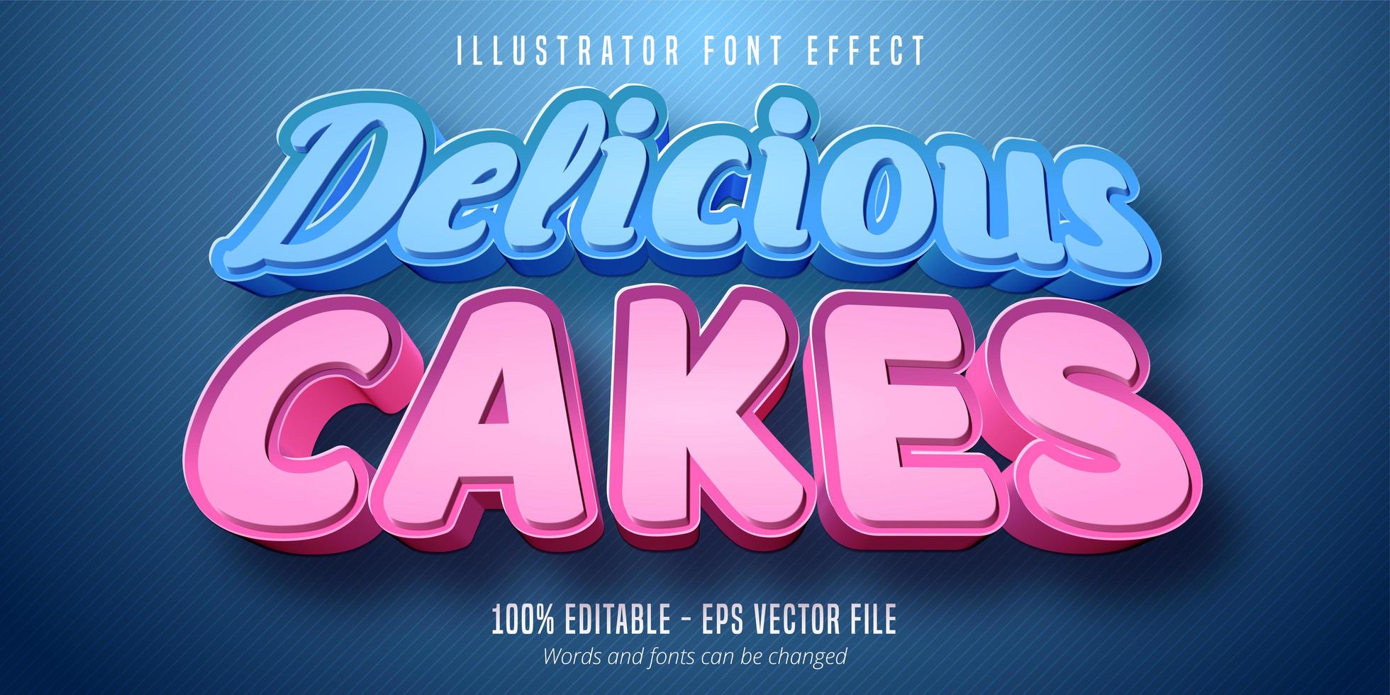 Delicious Cakes text, 3d pastry style editable font effect 1084296