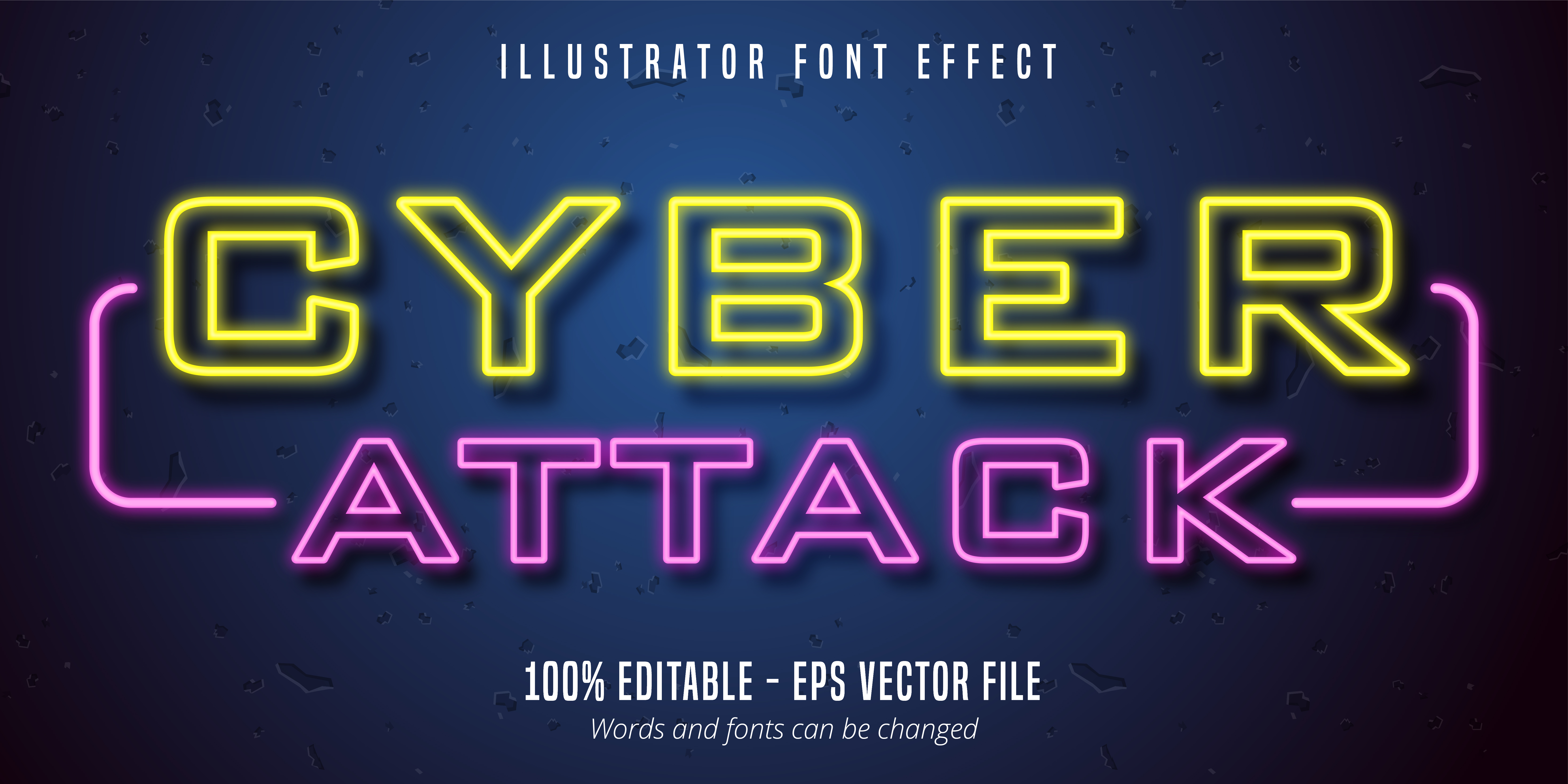 Cyber Attack Text Neon Lights Signage Style Editable Font Effect Download Free Vectors Clipart Graphics Vector Art