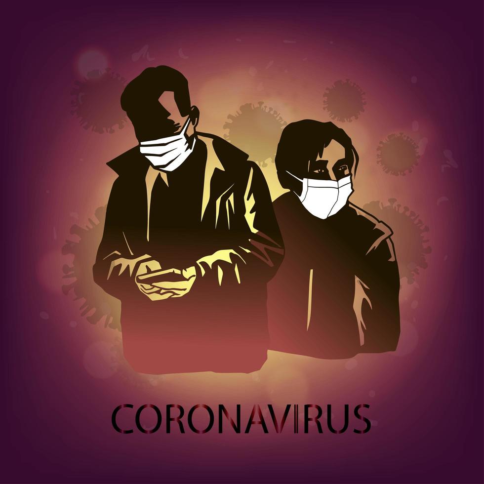 coronavirus atacando a personas vector