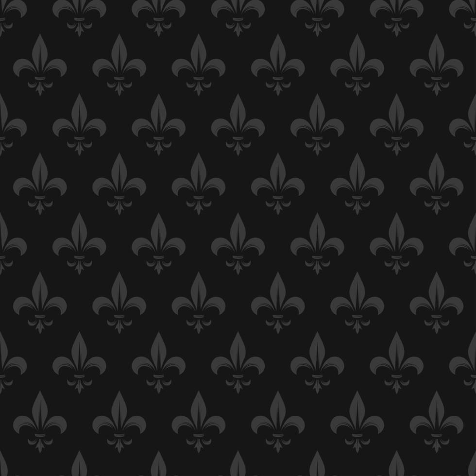 Seamless Gray Fleur De Lis Backgorund vector