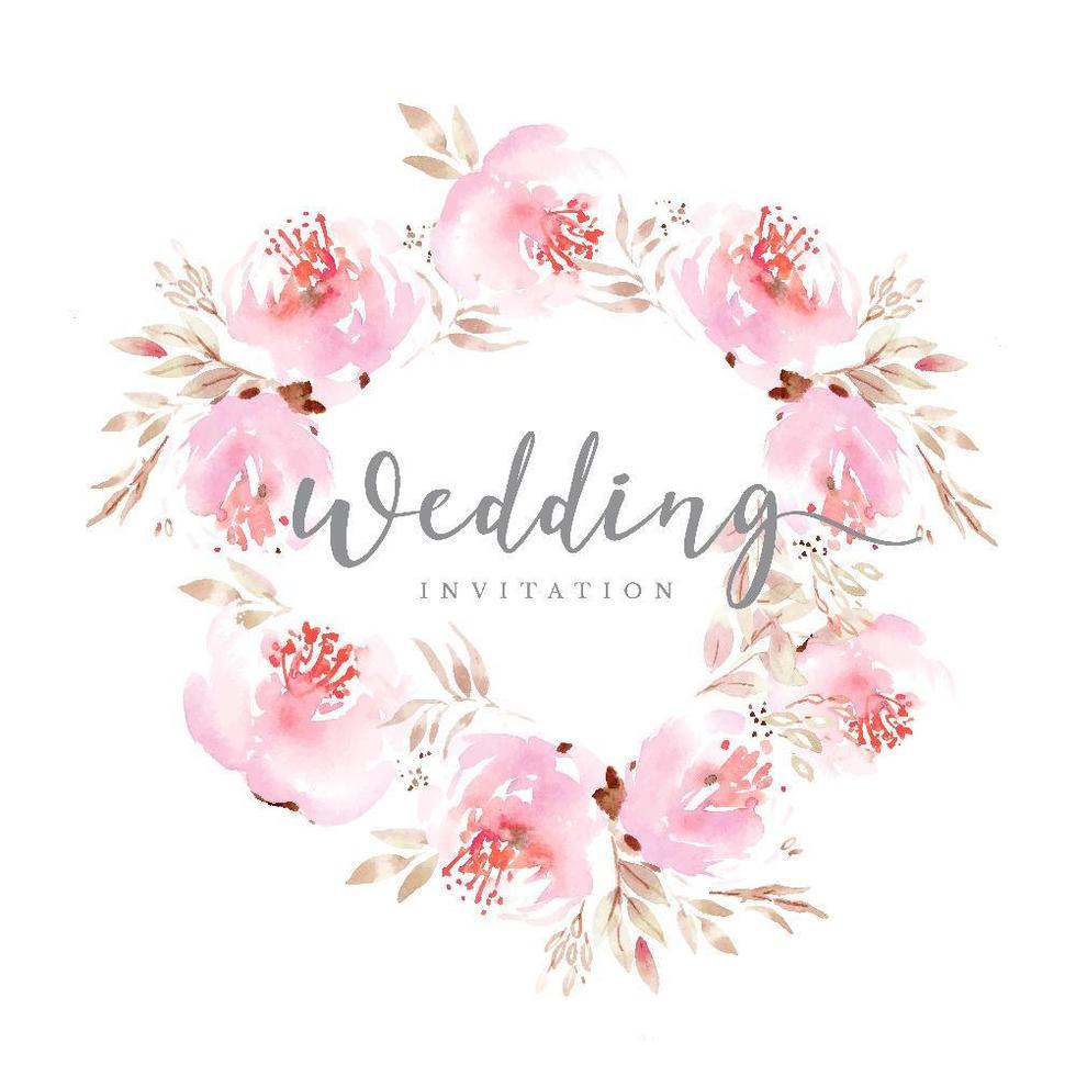 Pink Floral Wedding Wreath vector