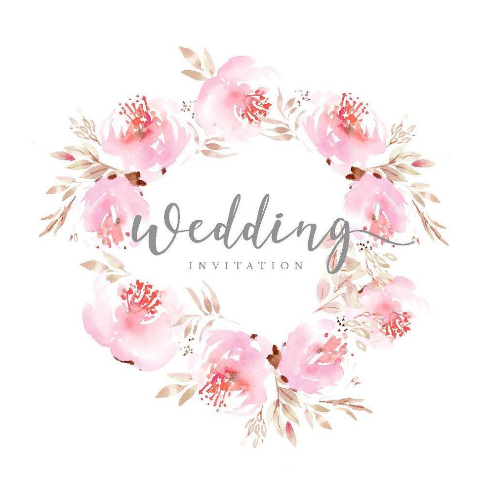 Pink Floral Wedding Wreath vector