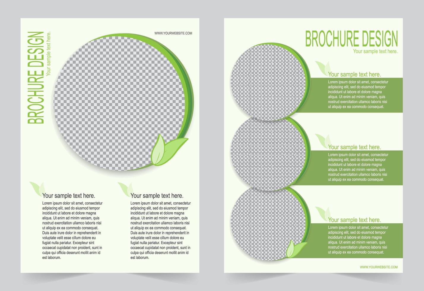 Green Brochure template design vector