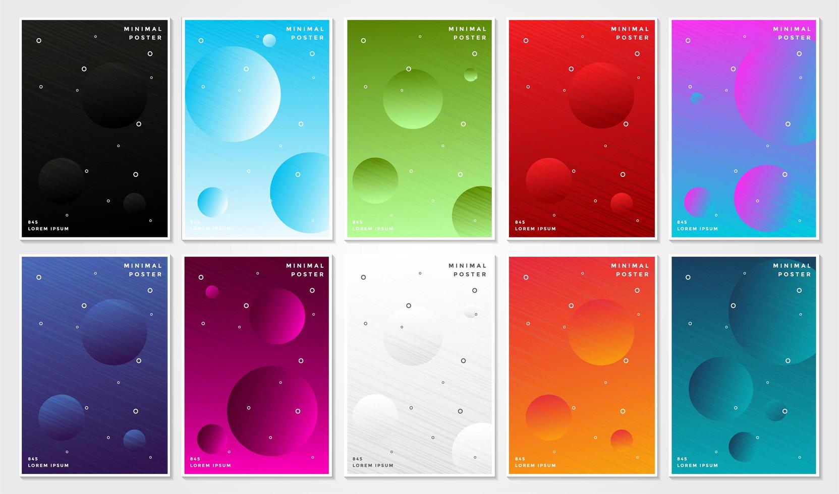 Colorful gradient floating circle cover set vector