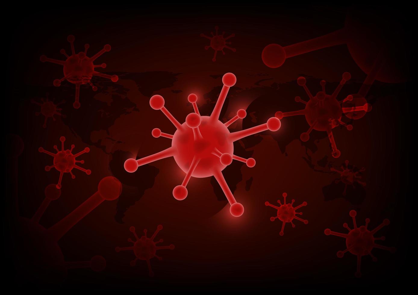 Red Coronavirus on world background vector