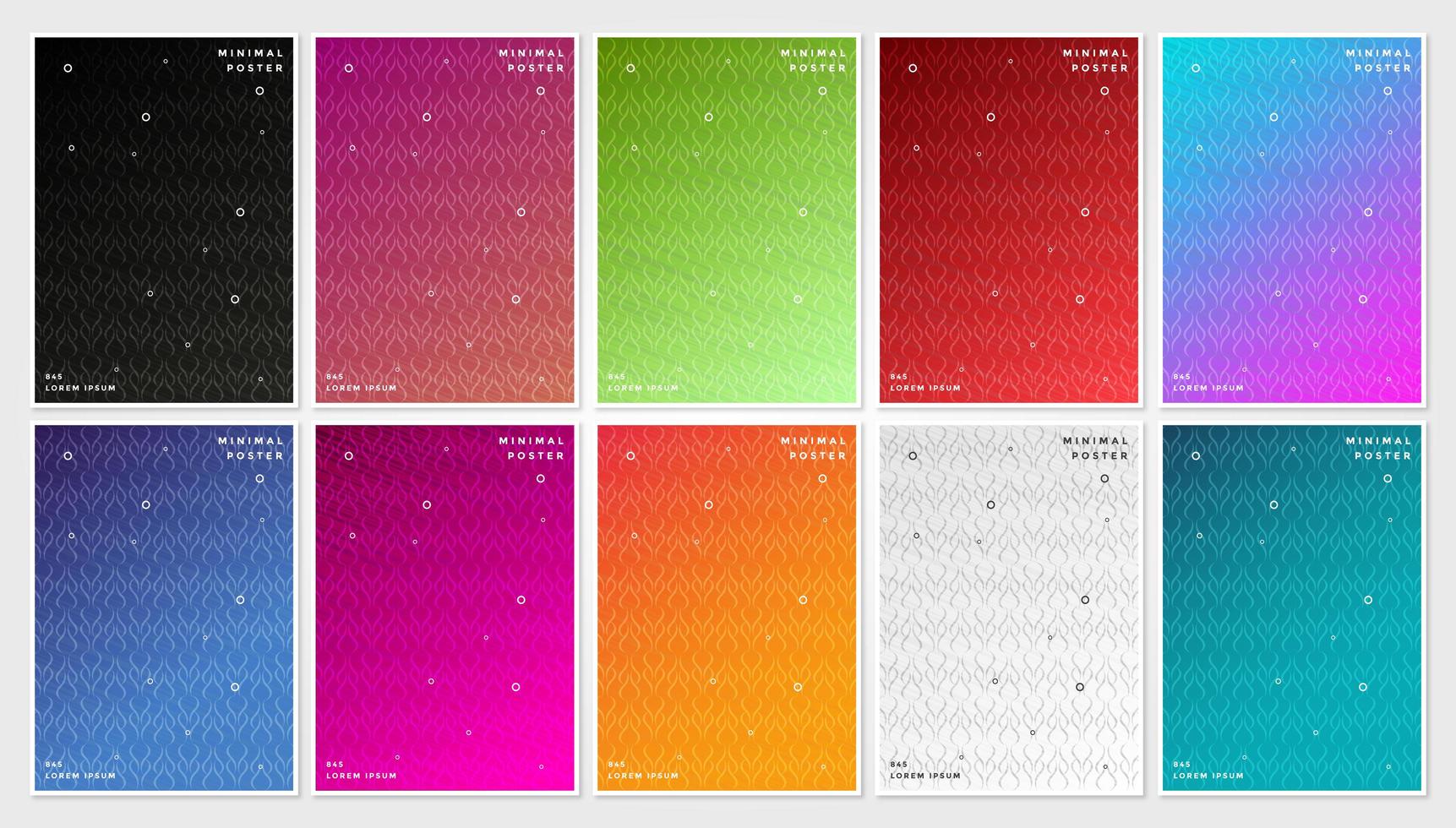 Cover set with patterns and gradient color vector