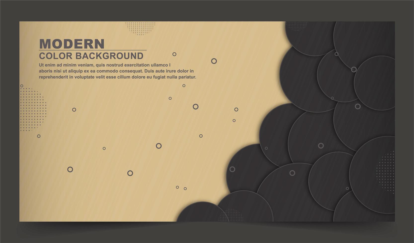 Golden background with layered black circles vector
