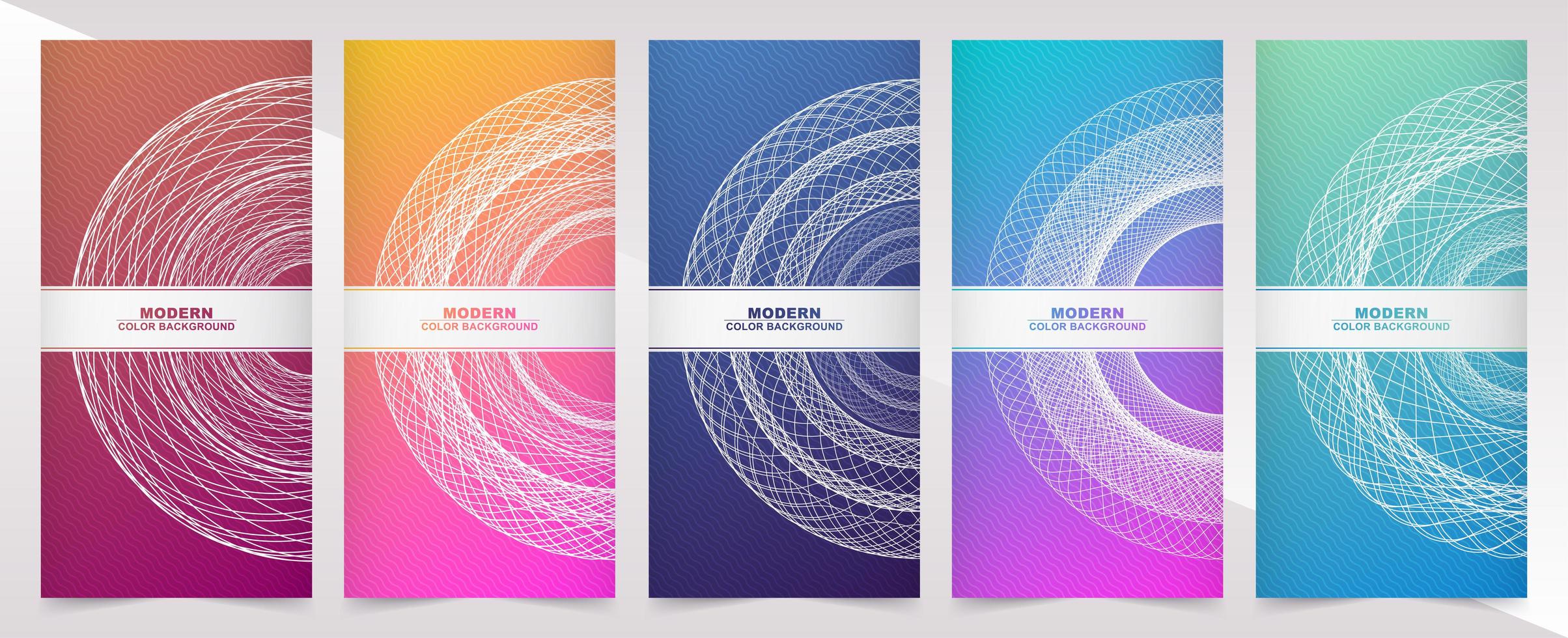 Banners verticales con degradado de color y diseño circular. vector