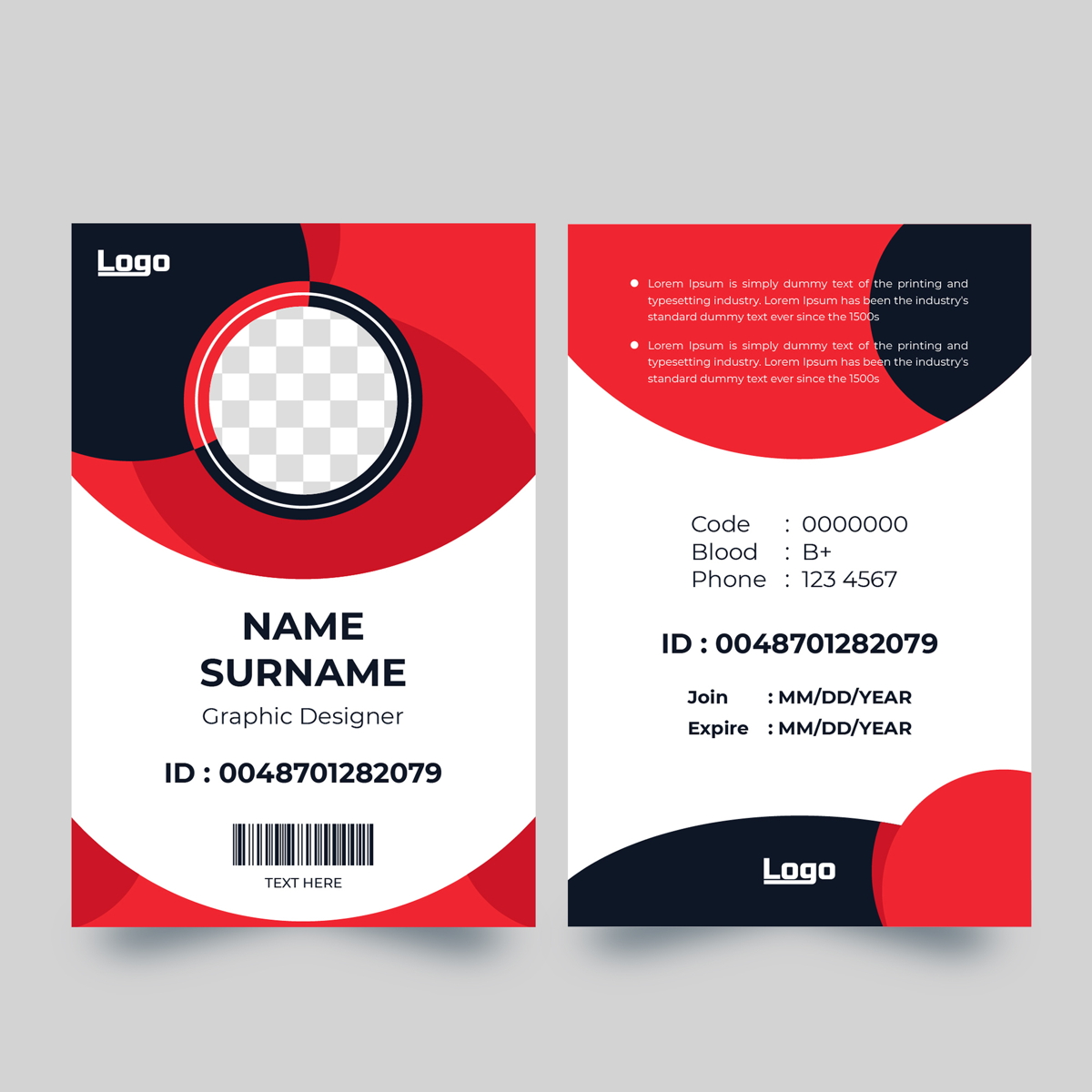 Vertical Id Card Design