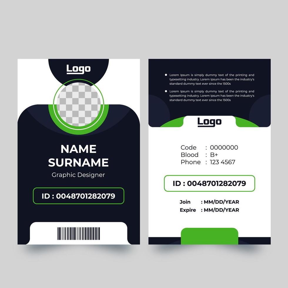 Rounded blue and green design business card vector