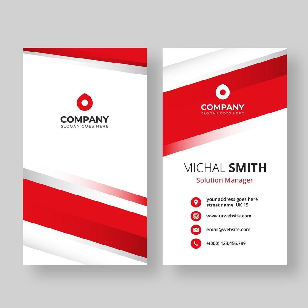 Vertical business card template with angle accents vector